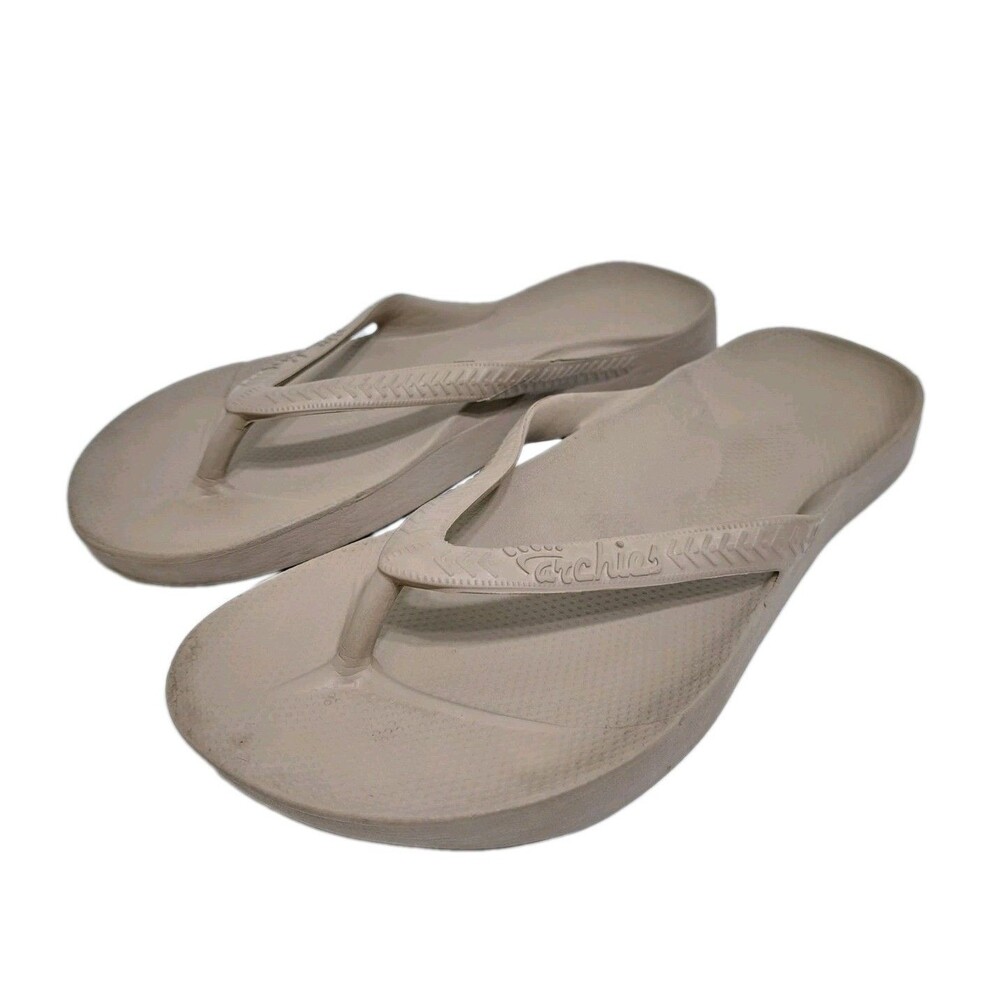 Archies Flip Flop Sandals Women's Size 8 Brown Tan Arch Support Beach Pool